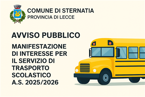 Avviso pubblico – Manifestazione di interesse per il servizio di trasporto scolastico A.S. 2025/2026