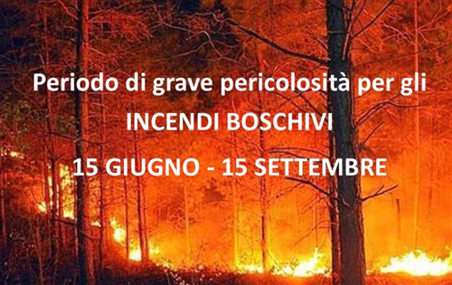 Ordinanza Sindacale: Prevenzione incendi boschivi e di interfaccia - Dichiarazione periodo di grave pericolosità per gli incendi boschivi anno 2025