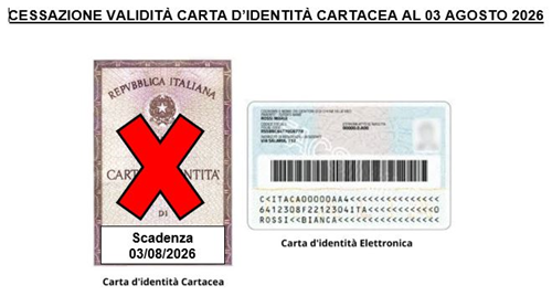 Avviso importante per i cittadini in possesso di carta d’identità cartacea